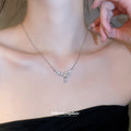 Silver Tone Pearl and Teardrop Crystal Necklaces Statement Jewelry view 3
