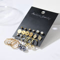 Gold Nine Pair Mixed Stud and Drop Earring Assortment view 4