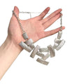 Abstract Textured Square Link Geometric Statement Necklace view 5