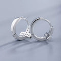 Silver Cross Design Huggie Hoop Earrings Clear Stones view 3