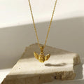 Metal Angel Cherub Pendant Necklace Gold or Silver view 1
