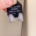 Double Row Crystal C Shaped Stud Earrings Jewelry Accessory view 8