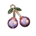 Cherry Charm Pendant Enamel Leaf Resin Beads Two Colors view 5
