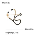 Enamel Stethoscope Brooch in Black White or Blue for Jackets and Scarves view 6