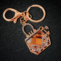 Crystal Evening Bag Keychain with Pearl Daisy and Large Pearl Accents view 4
