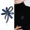 Crystal Bow Brooch Purple Silver Gold Champagne Blue view 2