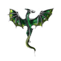 Winged Dragon Enamel Brooch In Blue Red And Green Decorative Lapel Pin view 2
