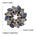 Round Crystal Floral Wreath Brooch in Five Color Variations view 7