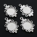Floral Round Cabochon Connector Trays in Four Finishes view 5