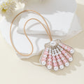Beaded Pearl Scallop Shell Charm Pendant Two Colors view 3