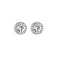 Silver Tone Round Clear Stone Halo Clip and Stud Earrings view 5
