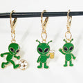 Gold Tone Green Alien and Alien Cat Lobster-Clasp Charms in Ten Designs view 2