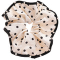 Polka Dot Satin Bow Claw Clips Ribbon Tails Black Cream view 5