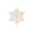 Gold Snowflake Brooch with Clear Baguette Crystals view 6
