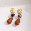 Color Block Bead Teardrop Extra Long Statement Earrings view 3