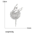 Crystal Ballerina Dancer Brooch Silver Or Gold Tone view 6