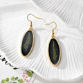 Black Geometric Resin Dried Flower Drop Earrings 7 Shapes view 11