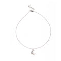 Crescent Moon And Sun Center Pendant Necklace In Four Styles view 5