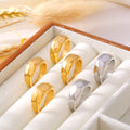 Irregular Surface Band Rings Gold Steel Sizes Six To Eight view 4