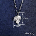 Double Leaf Pendant Necklace in Silver-Tone Metal Jewelry view 4