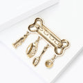 Bone Brooch with Dangling Pet Theme Charms Decorative Clothing Pin view 4