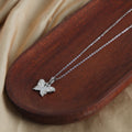Enamel Butterfly Pendant Necklace Toggle Clasp Gold Steel Tone view 3