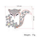 Silver Tone Fox Crystal Enamel Two Designs Metal Brooch Pin view 2