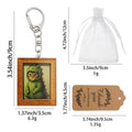 Framed Cat in Green Dinosaur Outfit Keychain, Two Package Styles view 2
