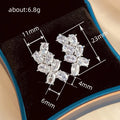 Silver Tone Oval Marquise Cluster Leaf Stud Earrings view 5