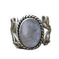 Opalescent Oval Filigree Ring In Antiqued Silver Tone view 5