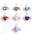 Crystal-Accented Gold Silver Heart Alloy Charms in 14 Styles view 4