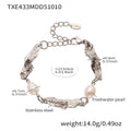 Freshwater Pearl Stainless Steel Irregular Link Necklace Bracelet view 7