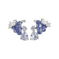 Purple Grape Bead Ring and Ear Cuffs Heart Crystal Drops view 5