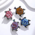Pink Silver Tone Sea Turtle Four Designs Metal Brooch Pin view 4