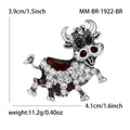 Crystal Ox Brooch in Detailed Metal and Crystal Design view 4