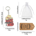 Cowboy Hat I Love You Dad Printed Wood Keychain Metal Charm view 2