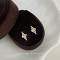 Gold Clear Marquise Crystal Stud Earrings Dual Cluster view 4