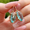 Oval Faceted Leverback Drop Earrings In Eight Color Variants view 4