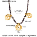 Gold Hammered Charm Silk Scarf Necklaces Starfish Circles Pearls view 9
