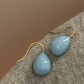 Blue Green And Pink Teardrop Hook Earrings With Decorative Details view 6