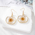 Gold Frame Resin Dried Flower Halloween Earrings 6 Styles view 7