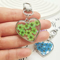 Heart Resin Dried Flower Keychains Silver Clasp 5 Colors view 5