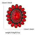 Oval Center Floral Halo Brooch in Five Crystal Colors view 6