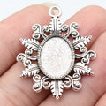Ornate Oval 13 x 18 mm Pendant Settings in Two Finishes view 4
