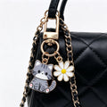 Gray Cat and White Daisy Enamel Clip Keychain Eight-Style Collection view 4