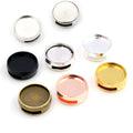 Round Through-Hole Bezel Beads in Seven Plated Finishes, 12mm view 1