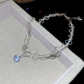 Scalloped Rhinestone Choker Round Crystal Drop Pendant view 7