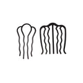 Black Matte U-Shaped Four and Seven Prong Bun Hair Pins view 5