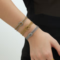 Stainless Steel Multi Strand Knot Bracelets Gold Steel Two-Tone view 3
