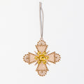 Rose Gold Rhinestone Christmas Tree Cross Ornament Charm view 5